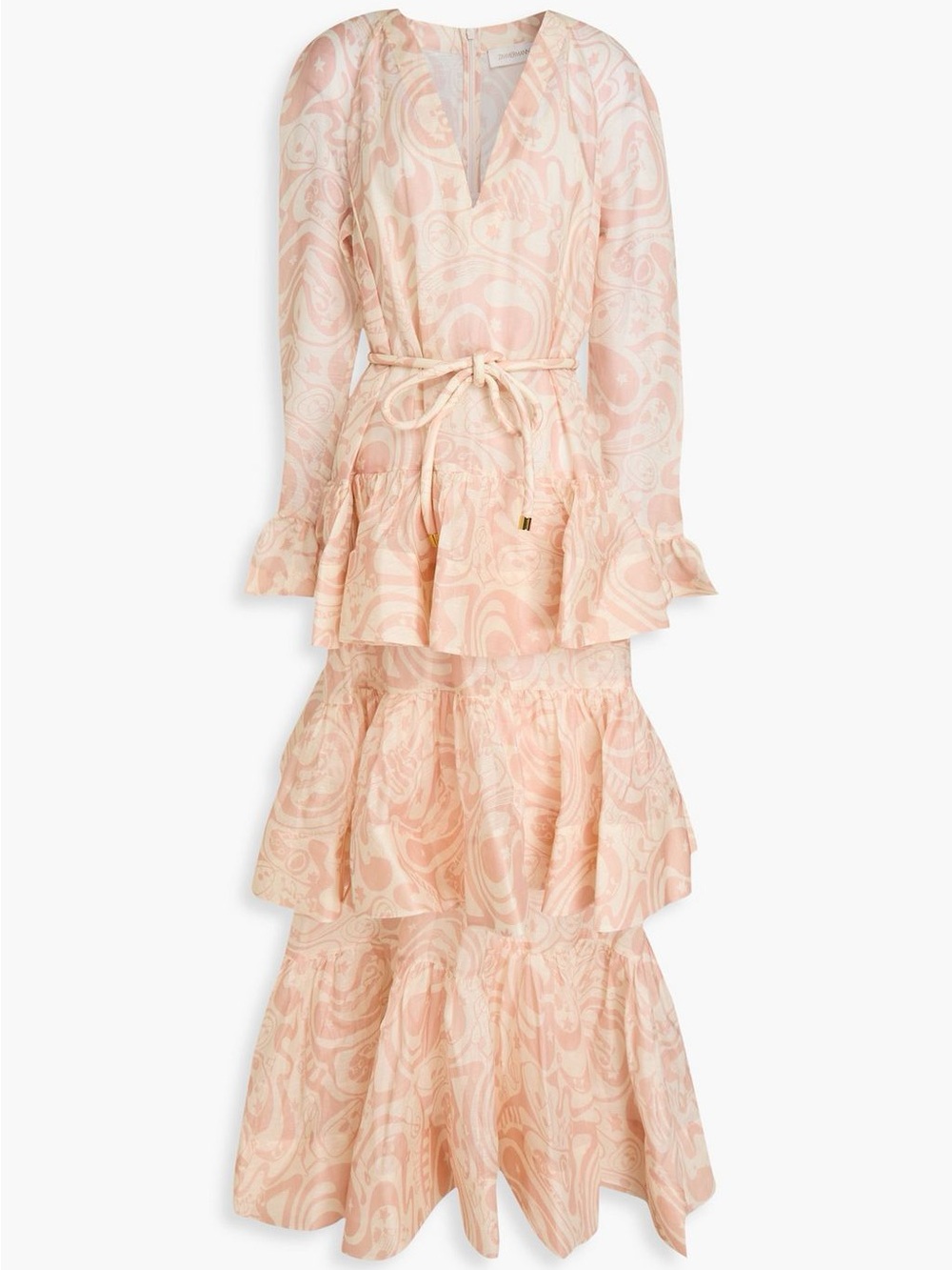 Zimmermann Ruffled Printed Linen And Silk-Blended Maxi Dress - Picture 2 of 7